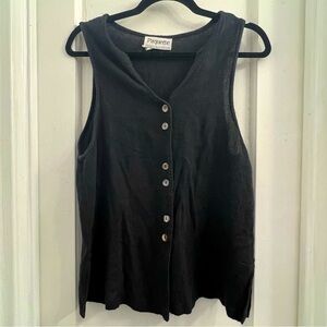 Paquette Byer California Flax Blend Vest Top‎ Black size Medium